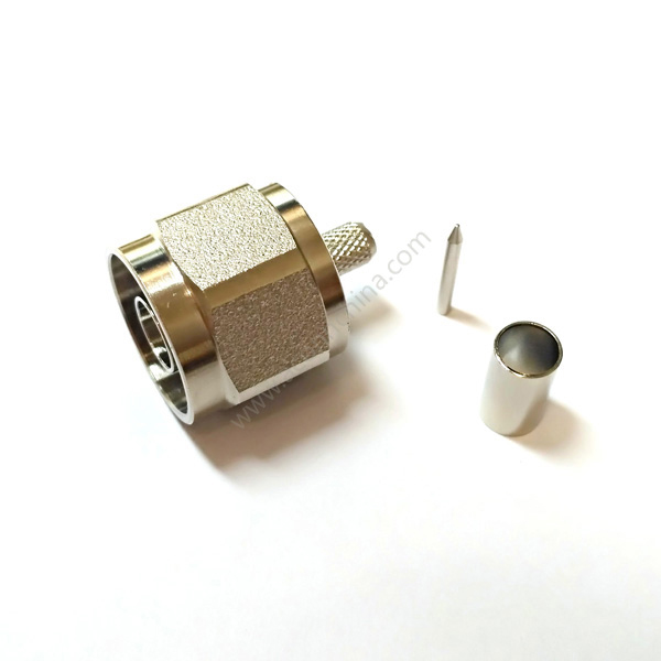 connector N male straight crimp for RG142/RG58 cable